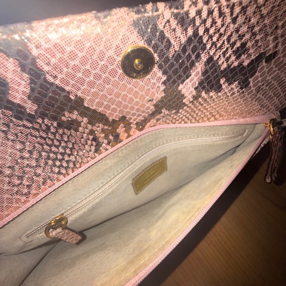 Kate Spade Pink and Black Snake Print Clutch - Picture 4 of 15